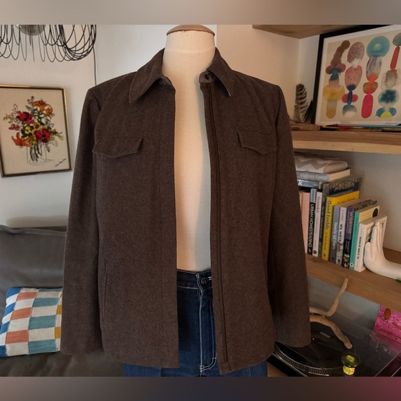J Crew Woman’s Petite L Brown Wool Jacket - Picture 2 of 6